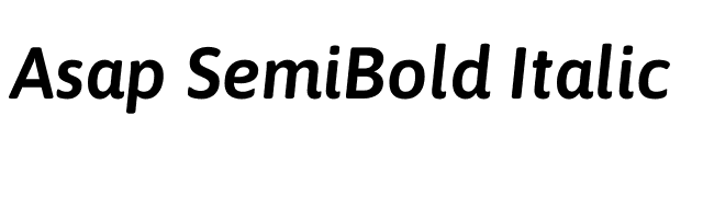 Asap SemiBold Italic font preview