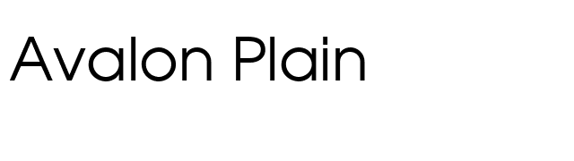 Avalon Plain font preview