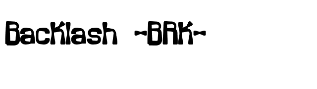 Backlash -BRK- font preview