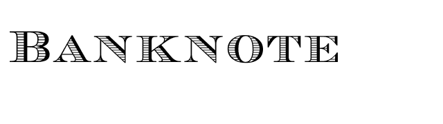 Banknote font preview