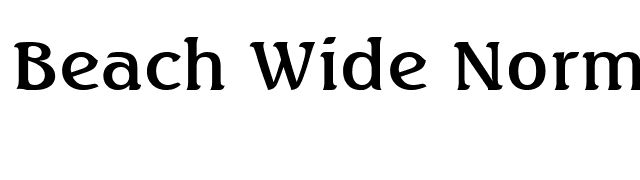 Beach Wide Normal font preview