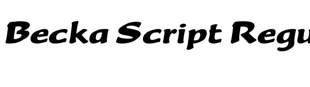 Becka Script Regular font preview