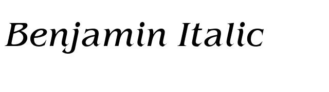 Benjamin Italic font preview