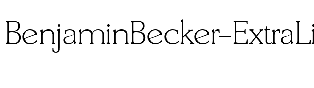 BenjaminBecker-ExtraLight font preview