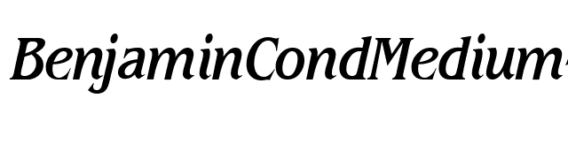 BenjaminCondMedium-RegularItalic font preview