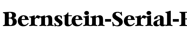 Bernstein-Serial-ExtraBold-Regular font preview
