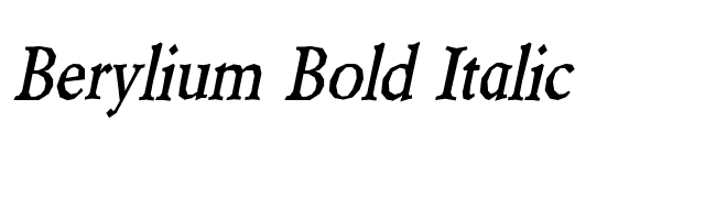 Berylium Bold Italic font preview
