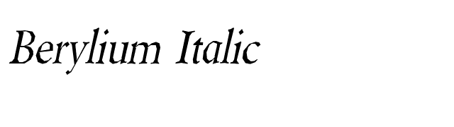 Berylium Italic font preview