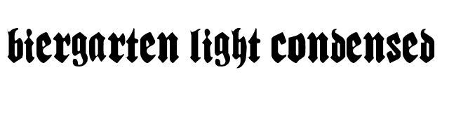 Biergarten Light Condensed font preview