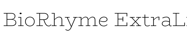 BioRhyme ExtraLight font preview