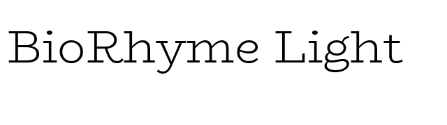 BioRhyme Light font preview
