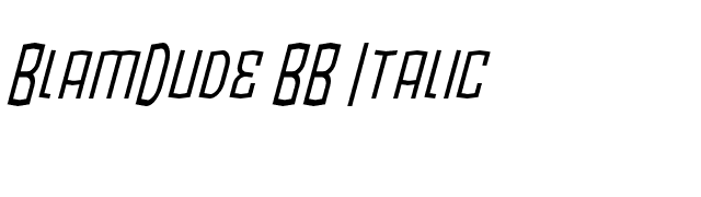 BlamDude BB Italic font preview