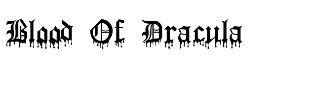 Blood Of Dracula font preview