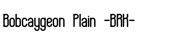 Bobcaygeon Plain -BRK- font preview