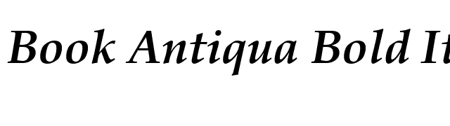 Book Antiqua Bold Italic font preview