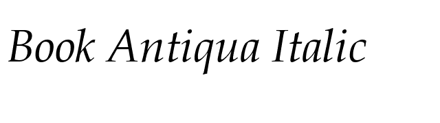 Book Antiqua Italic font preview
