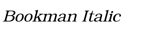 Bookman Italic font preview