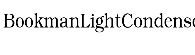 BookmanLightCondensed font preview