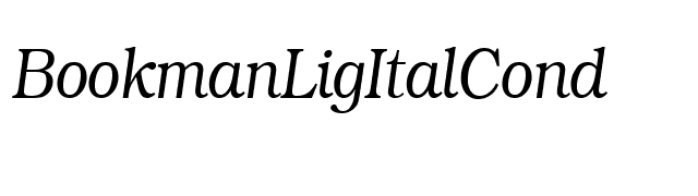 BookmanLigItalCond font preview