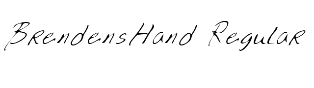 BrendensHand Regular font preview