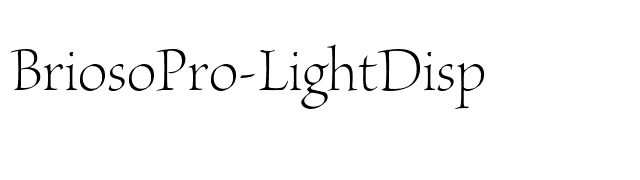 BriosoPro-LightDisp font preview