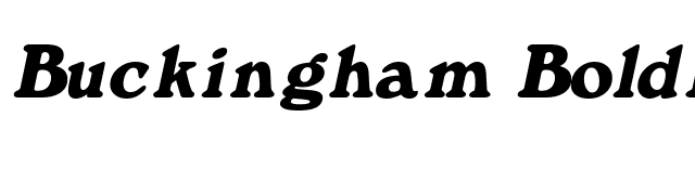 Buckingham BoldItalic font preview