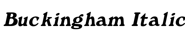 Buckingham Italic font preview