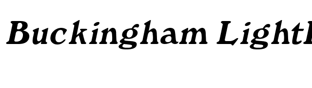 Buckingham LightItalic font preview