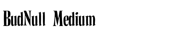 BudNull Medium font preview
