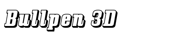 Bullpen 3D font preview