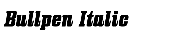 Bullpen Italic font preview