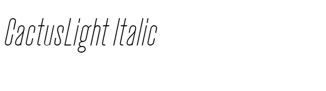 CactusLight Italic font preview