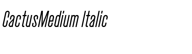 CactusMedium Italic font preview