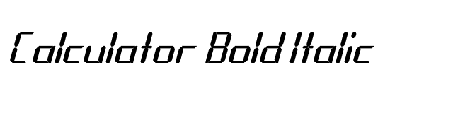 Calculator Bold Italic font preview