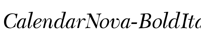 CalendarNova-BoldItalic font preview