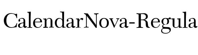 CalendarNova-Regular font preview