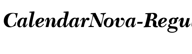 CalendarNova-RegularItalic font preview