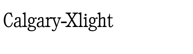Calgary-Xlight font preview