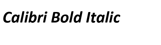 Calibri Bold Italic font preview