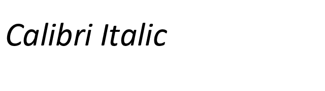 Calibri Italic font preview