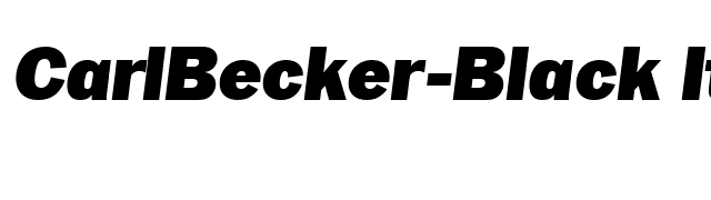 CarlBecker-Black Italic font preview