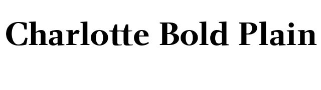 Charlotte Bold Plain font preview