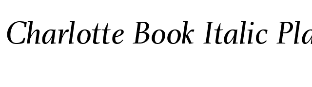 Charlotte Book Italic Plain font preview