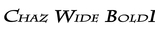 Chaz Wide BoldItalic font preview