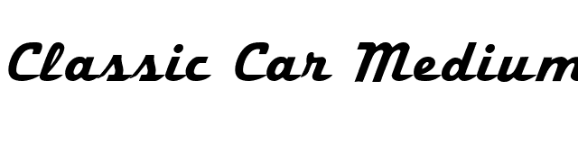Classic Car Medium font preview