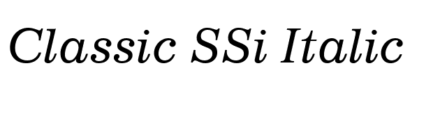 Classic SSi Italic font preview