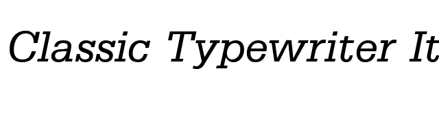 Classic Typewriter Italic font preview