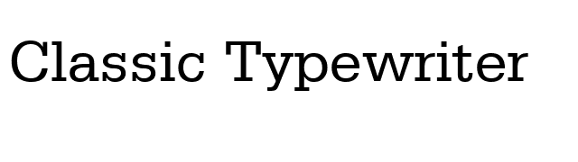 Classic Typewriter font preview