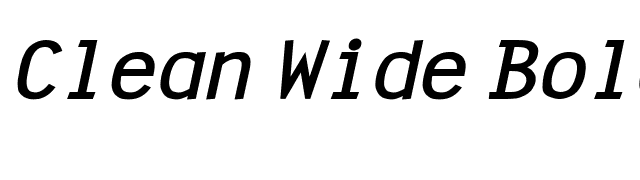 Clean Wide Bold Italic font preview