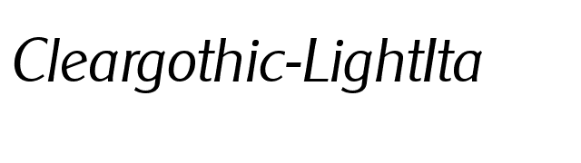 Cleargothic-LightIta font preview